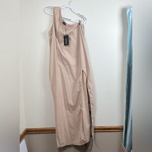 strapless open back dress Leni One Shoulder Maxi Dress